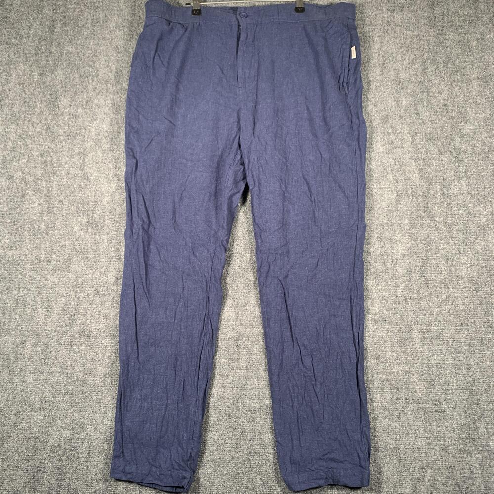Onia Jogger Pants Mens XL Blue Linen Lightweight Cuffed Casual Lounge Summer